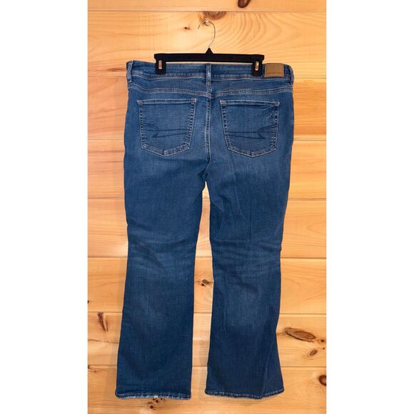 Women's AEO Next Level Stretch Mid-Wash Distressed Bootcut Jeans - Picture 3 of 6